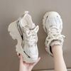 Breathable Mesh Women's Sneakers 2025 Lace-Up Thick Platform Vulcanized Shoes Female Non-Slip Chunky Bottom Sports Shoes Ladies