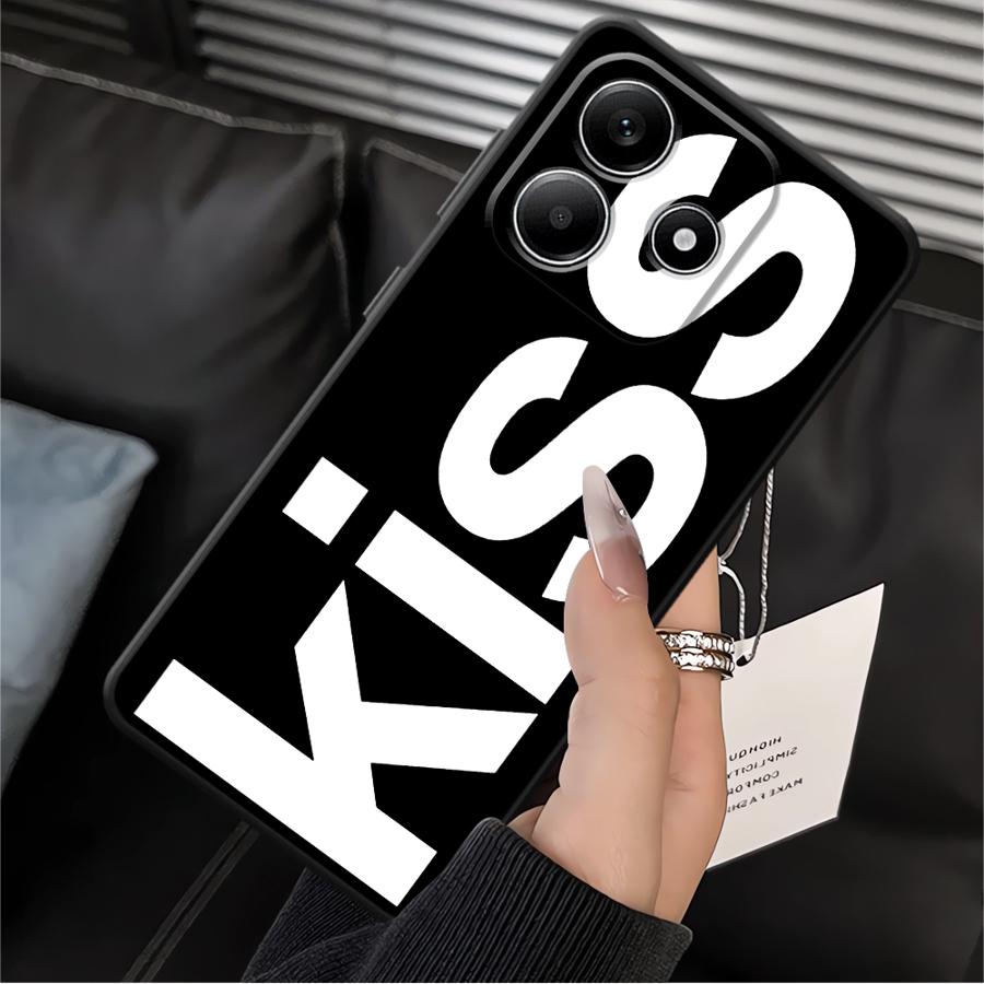 Чехол с буквами Kiss для Xiaomi Redmi Note 14 13 Pro Plus A4 A5 12 11 Pro 12C 13C 12S 10 11S 14C A1 A2 A3 9 8 7 K40 K80 Чехол для телефона