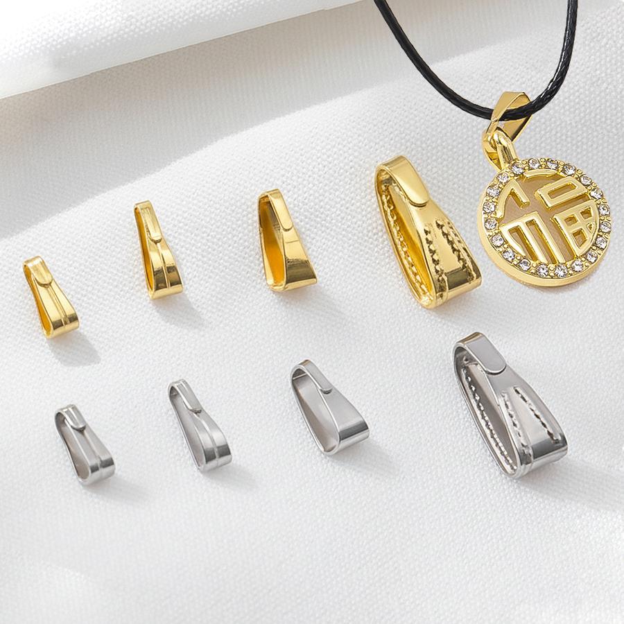 50pcs Stainless Steel Buckle Clasp Connectors for Pendants Charm Clip Pinch Bail Clasp Necklace DIY Jewelry Making Accessories