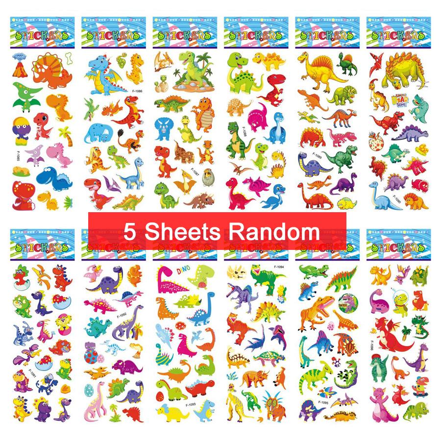 5 Sheets Kids Stickers Puffy Stickers for Children Birthday Christmas New Year Gift for Girl Boy Scrapbooking Cartoon Stickers