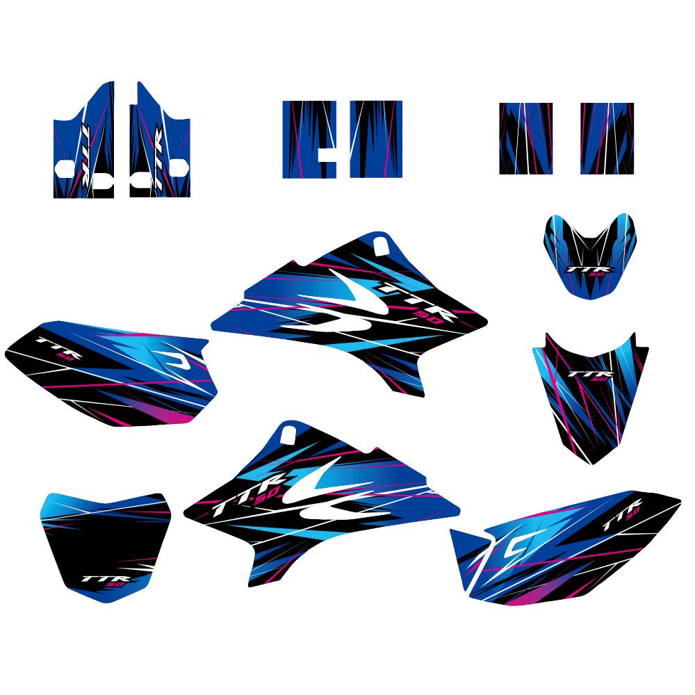 Полный комплект наклеек для Yamaha TTR50 (2006-2015 гг.) - Графические стикеры для фона
