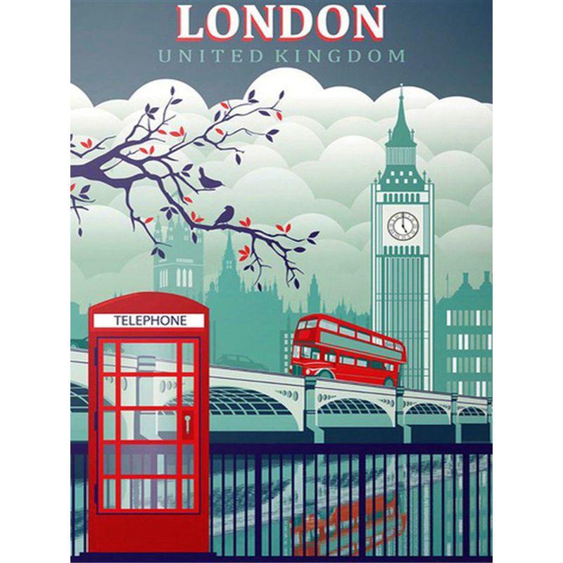 5D DIY Diamond Painting Hot Tourism World Travel City Minimalist Travel Posters Vintage Travel Amsterdam Lisbon Wall Art Decor