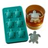 Форма для льда из пищевого силикона, 6 ячеек, форма черепахи, легко извлекается, поднос для кубиков льда для виски, декоративная форма для льда для десертов