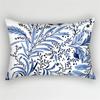 30x50 см богемная наволочка с синим цветком, винтажная наволочка с чернилами и листьями, домашний декор, диван, гостиная, автомобильная наволочка на талию