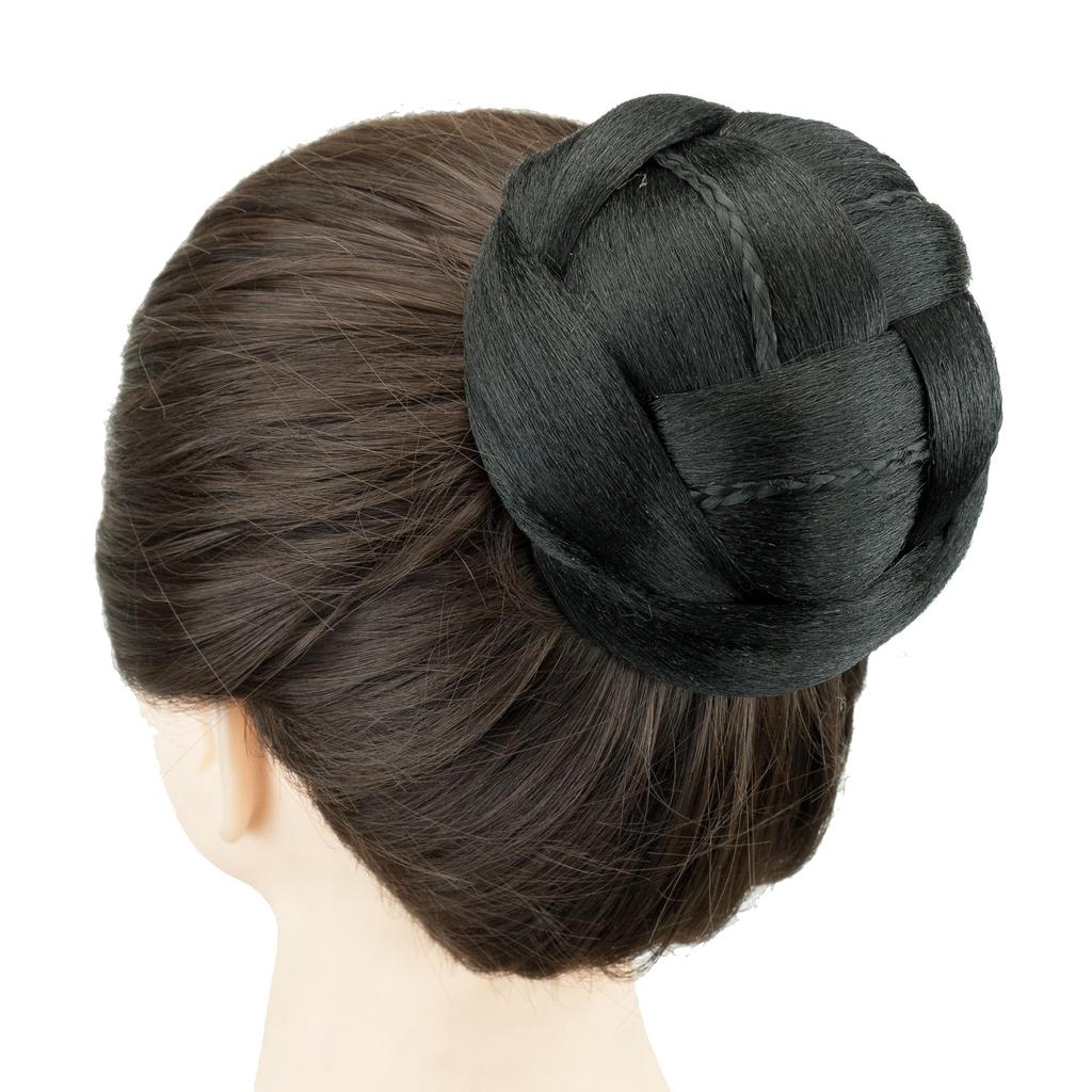 Плетеный шиньон для танцовщицы, накладные волосы, шиньоны в виде пончика, черные резинки для волос, булочка, парик, прическа, головной убор, парик