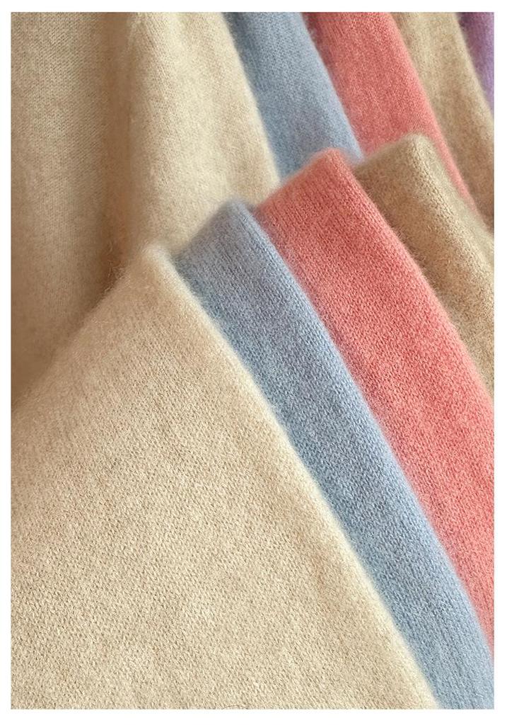 Women's Pure Cashmere Half-High Neck Pullover Sweater - Autumn/Winter Slim-Fit Knitwear