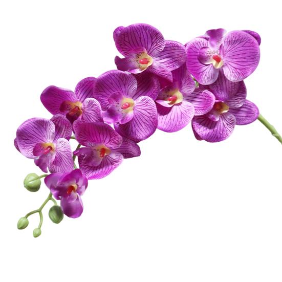 Искусственные цветы орхидеи на длинных стеблях, реалистичные орхидеи фаленопсис, не требующие ухода, бархатные лепестки, искусственный цветок, домашний декор