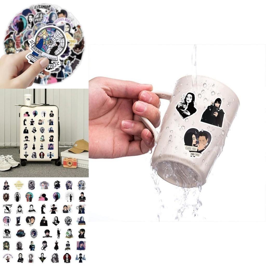 50 шт. Водонепроницаемые наклейки с Аддой Венсдей для украшения чемодана