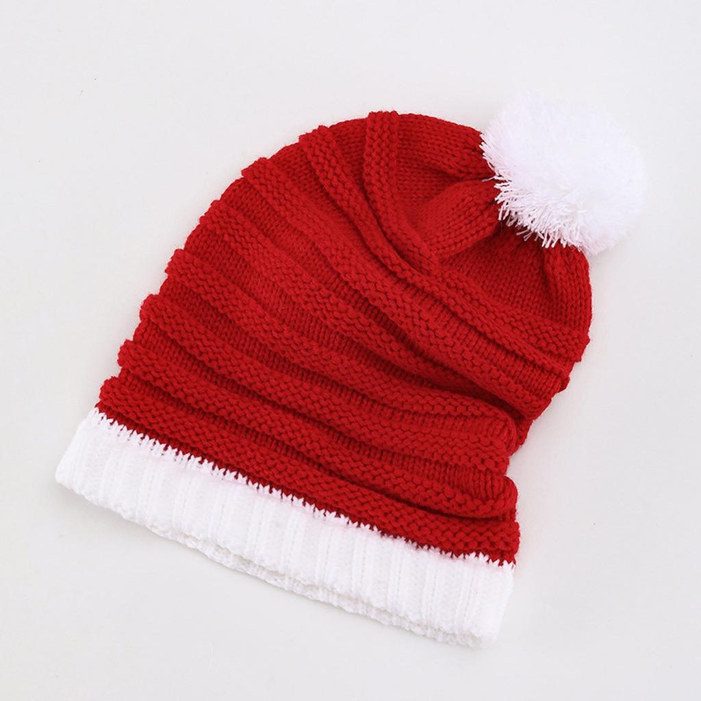 Red White Beanie Classic Skullies Beanie Holiday Decoration Hat  Christmas Knitted Hat For Christmas Party Costume Men