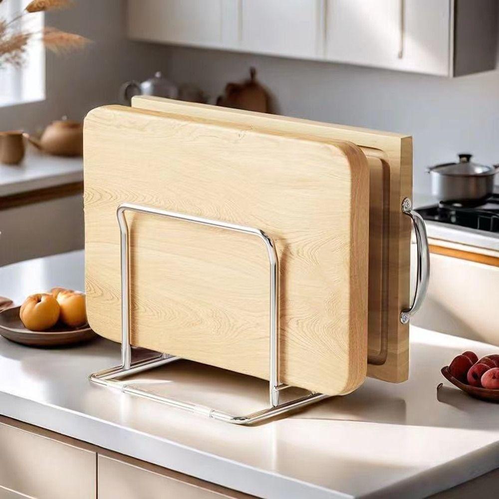 Vertical Stainless Steel Pot Lid Storage Rack Thickened Chopping Board Rack Countertop