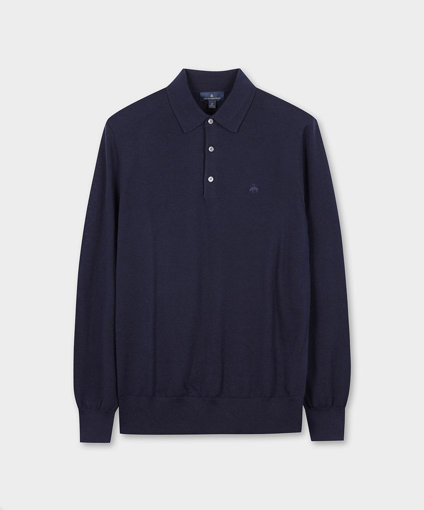 BROOKS BROTHERS Merino Wool Polo Sweater (Navy) (Bbwtmf9640Qew)