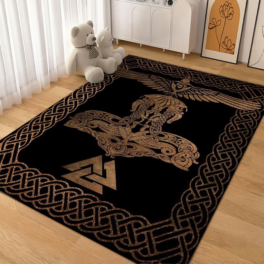 Odin Norse Poetic Edda Indoor Rug Soundproof Noisereducing Carpet For Bedroom Study Home Decor Holiday Gift