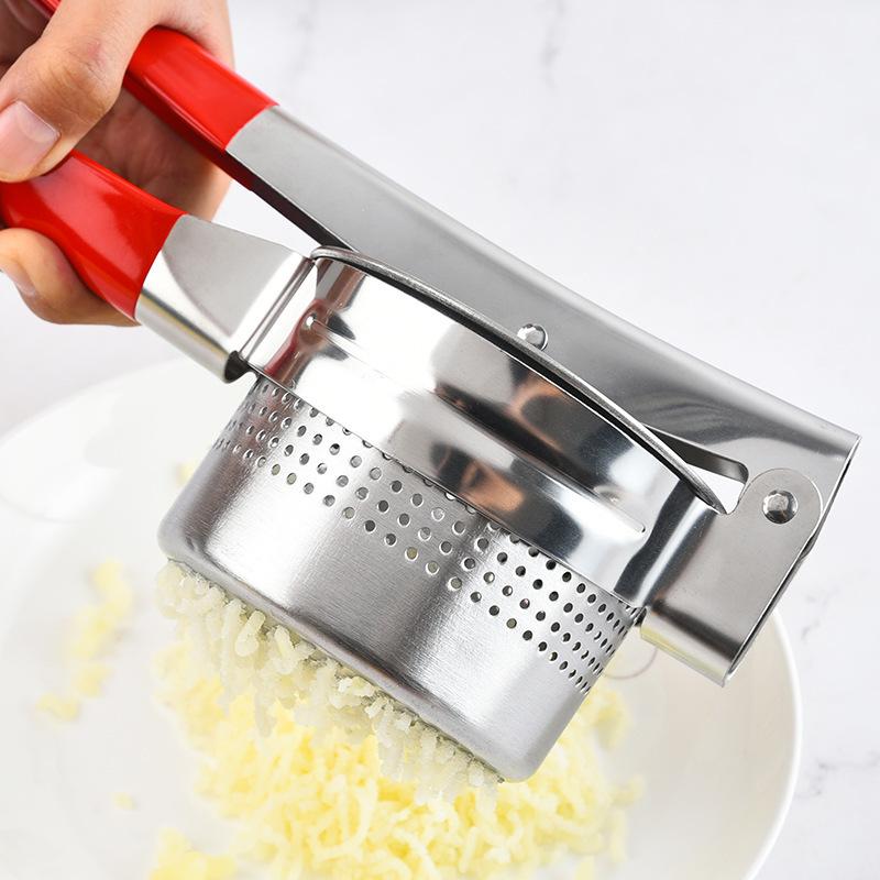 Пресс для картофеля из нержавеющей стали, толкушка, ручной кухонный гаджет для приготовления пюре, тертых овощей и отжима свежего сока