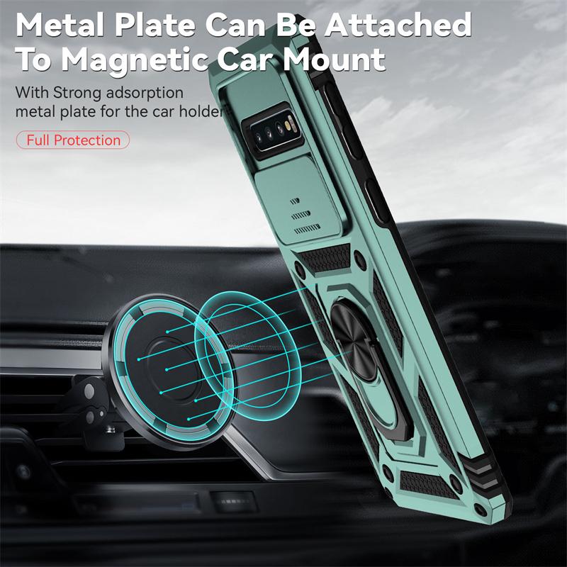 Для Samsung Galaxy S10 S10 Plus чехол противоударный бронированный слайдер камера защитный чехол для телефона Samsung S10 S10+Plus держатель кольца чехол