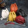 Fashion Designer Genuine Leather Bucket Handbag Tote Drawstring Bag for Women Soft Shoulder Bags Messenger Bag Cowhide Causal Chain Tote Purse Handbag
