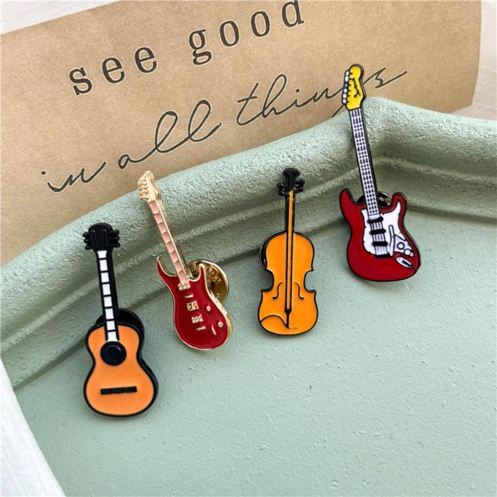 Ukulele Rock Bag Pins Musical Instrument Violin Pin Fashion Enamel Pin Backpack Decoration