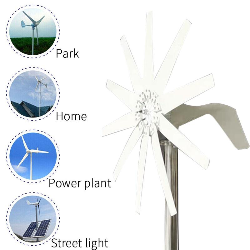 4000W Wind Generator 12V 24V 10 Blade White Wind Turbines Horizontal Home Powers Windmill Energy Turbines Charge