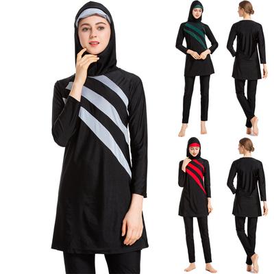 Женский мусульманский купальный костюм с кепкой и принтом, купальник, пляжная одежда, купальники