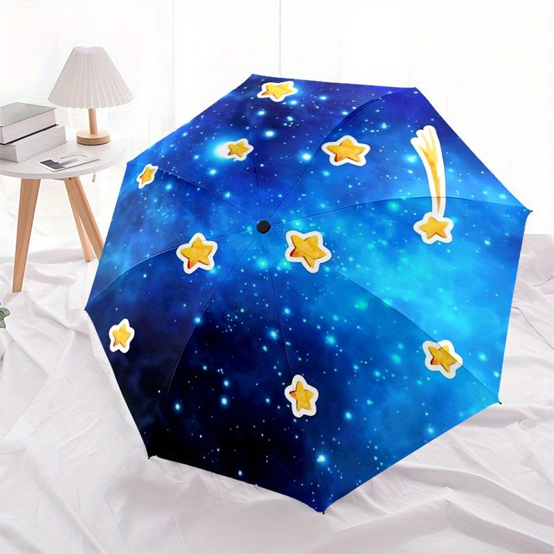 1pc Shooting star Cosmic Themed High-quality Umbrella,Automatic Opening and Closing Umbrella,Multi-functional Umbrella G0811127