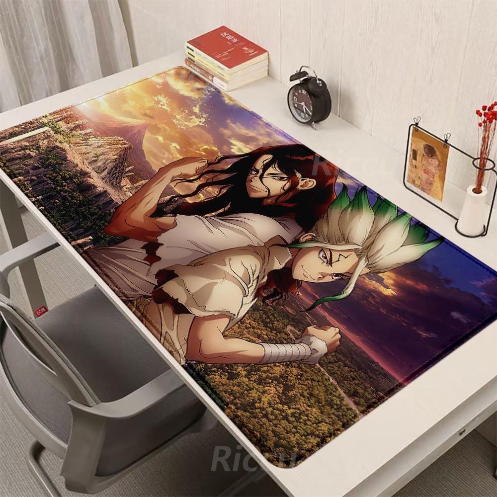 Table mats Dr.STONE Anime Large size electronic sportse Large game accessories HD Printing Computer Lock edges Rubber Mouse Pad