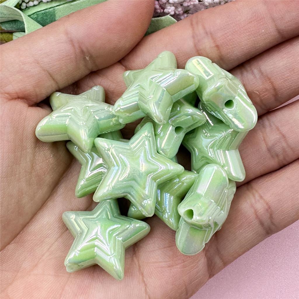 Свободные бусины ручной работы, модные акриловые красочные пентаграммы 22,8 мм, DIY Изготовление ювелирных изделий, 10 шт., материал ручной работы