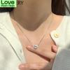 925 Sterling Silver Inlaid Zircon Heart Necklaces For Women Simple Clavicle Chain Accessories Wholesale