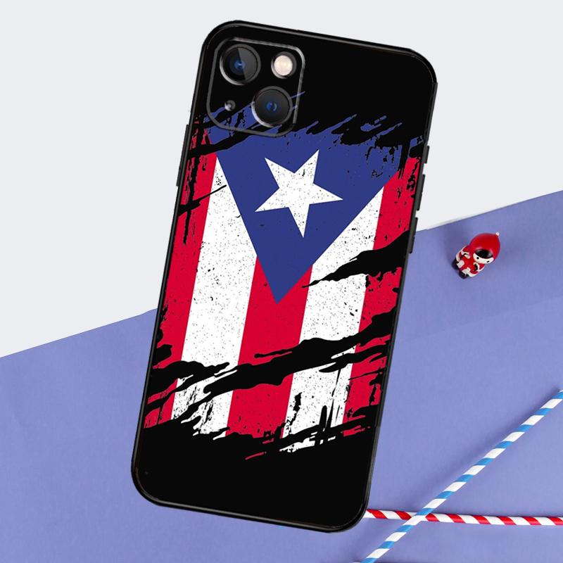 Puerto Rico Flag Phone Case For iPhone 16 Pro Max 11 13 14 15 Pro Max 12 Mini XR 16 15 Plus 16e Back Cover