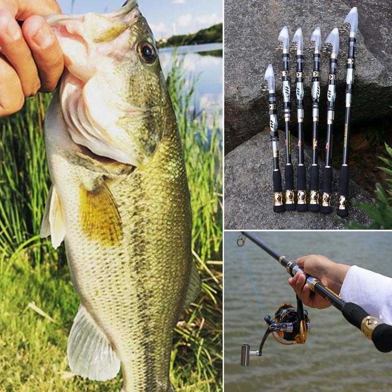 Fishing Rods 24-Ton Ultra Lightweight Telescopic Fishing Poles Stainless Steel Guides