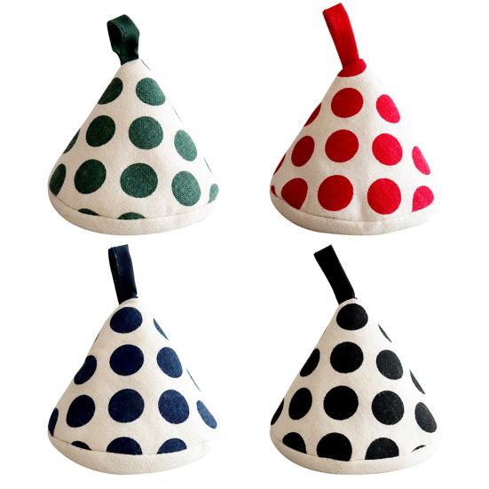 Треугольная хлопковая крышка ручки кастрюли. Жаропрочная точечная печать. Устойчивая к ожогам подвесная петля. Толстая мини-кухонная сковорода. Крышка сковороды. Ручка-держатель. Рукав.