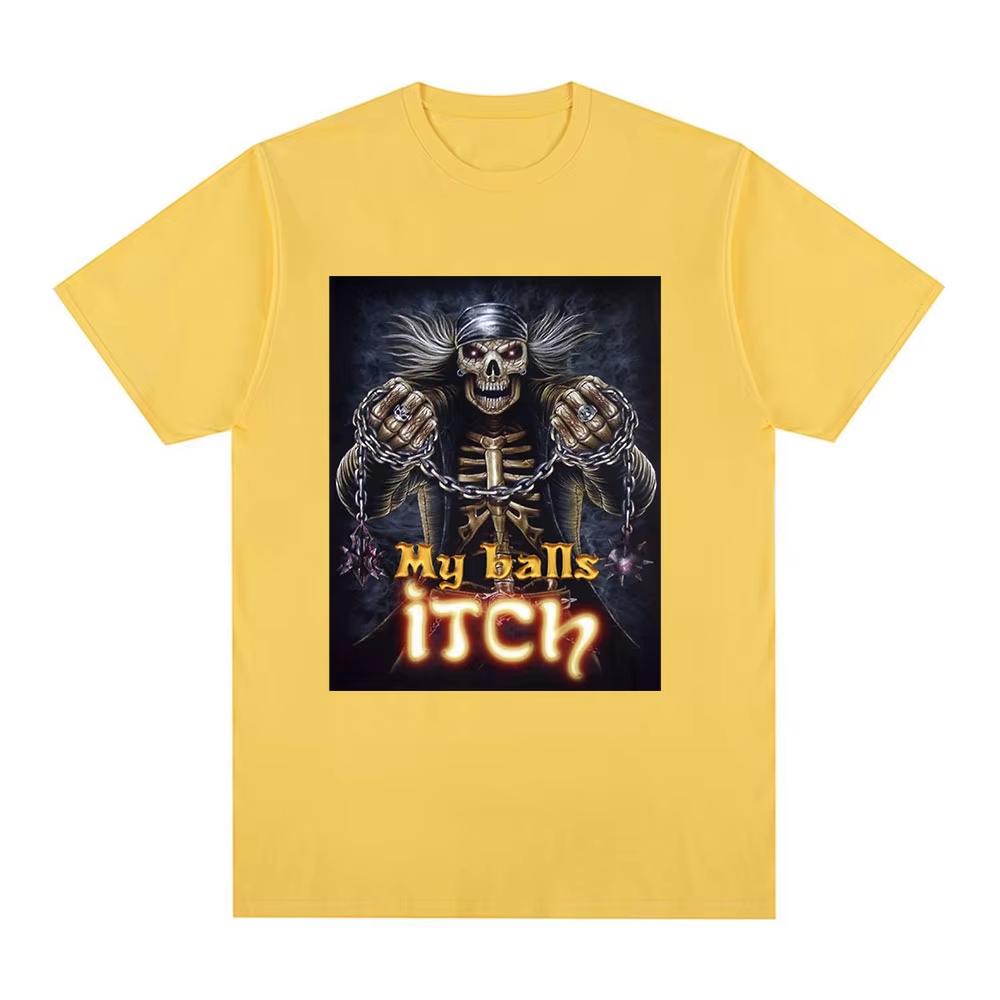 2026 Trucker Skull Wrecking Balls Itch Tshirt Hard Skeleton Graphic Short Sleeve Casual Oversized Streetwear Tees Unisex