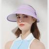 Женская летняя шляпа с большими полями и защитой от ультрафиолета, регулируемая, открывающая лицо, шапки-бини из дышащего материала
