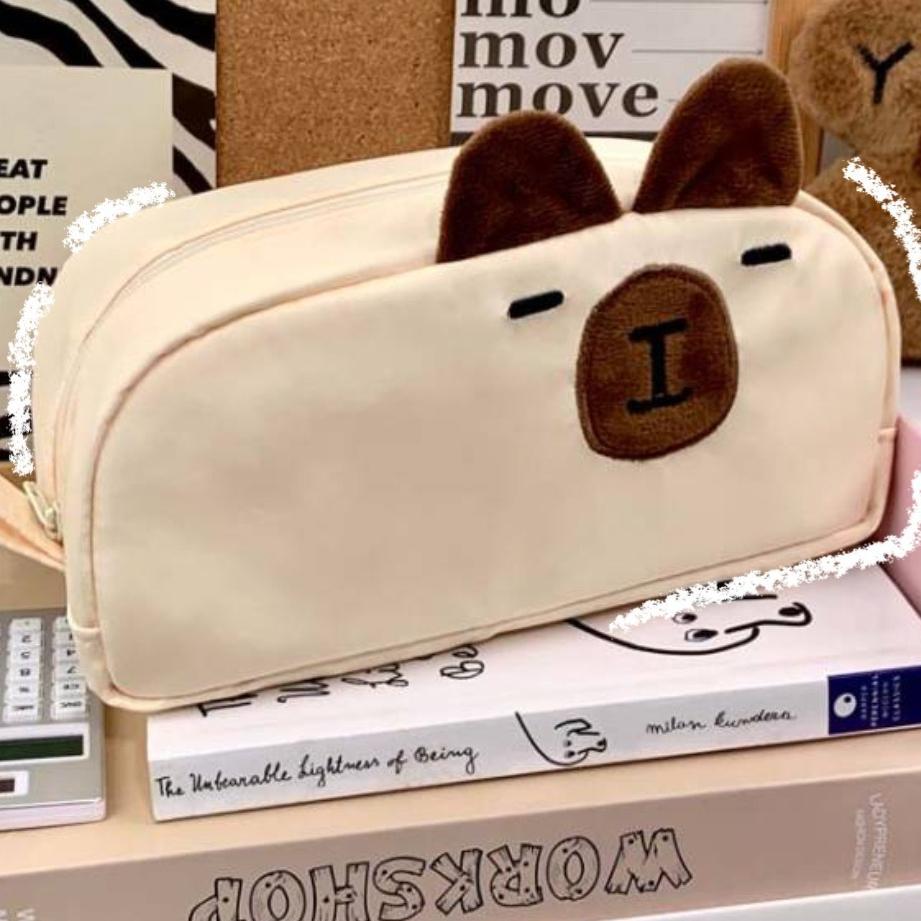 Милый мультяшный пенал - Большая косметичка для школьных канцелярских принадлежностей, Кавайный органайзер для косметики, Подарок для девочек и мальчиков