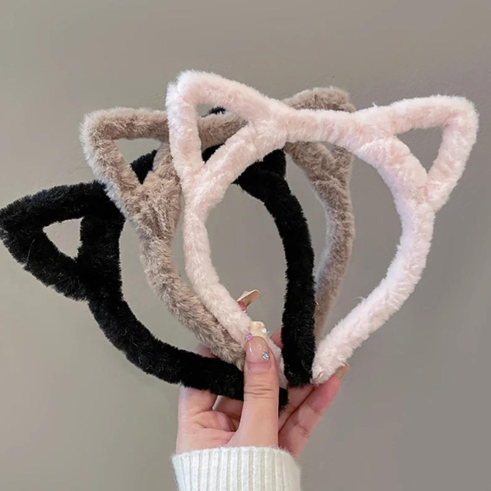 Portable Plush Hairband Cartoon Cute Headhoop Sweet Cat Ear Headband Costume
