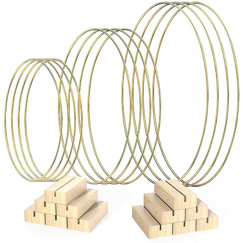 Золотой металлический обруч для цветов с держателем для карточек, украшение для свадебного стола