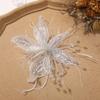 Перламутровое перо 3D цветок из органзы нашивка кристальный цветок кружево расшитая нашивка многослойная вышивка с перекрученной проволокой