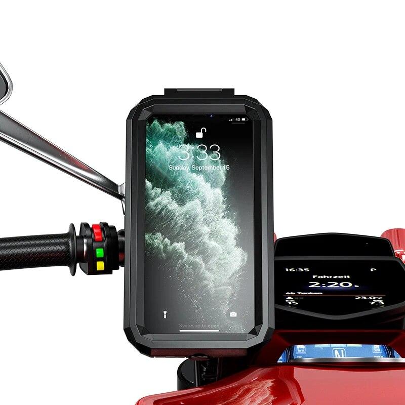 Waterproof Case Bike Motorcycle Phone Holder Handlebar Rear View 4.7 To 6.8" Cellphone Mount Bag Motorbike Scooter Phone Stand
