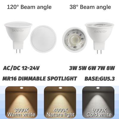 1-10 шт. Светодиодные лампы MR16 SpotLight 80+ CRI 12V AC/DC 12-24V Угол луча 38° 3 Вт 5 Вт 6 Вт 7 Вт 8 Вт Без мерцания Замена галогенной лампы 40 Вт 50 Вт 60 Вт