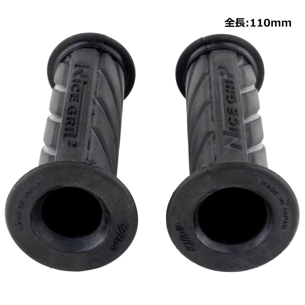 Kijima 201-6732 Мотоциклетная рукоятка, NICE Neo Mini, Непрокалываемый тип, Черный, 4,3 x 0,9 дюйма (110 x 22,2 мм), Мопед, Скутер