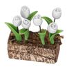 Artificial Tulips Flower Ornament 1:12 Doll House Garden Decor Simulated Model Miniature Accessory White