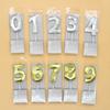 Birthday Party Cake Decoration Candles Gold-plated Gold Silver Bright Time and Space 0-9 Digital PVC Boxed Candles