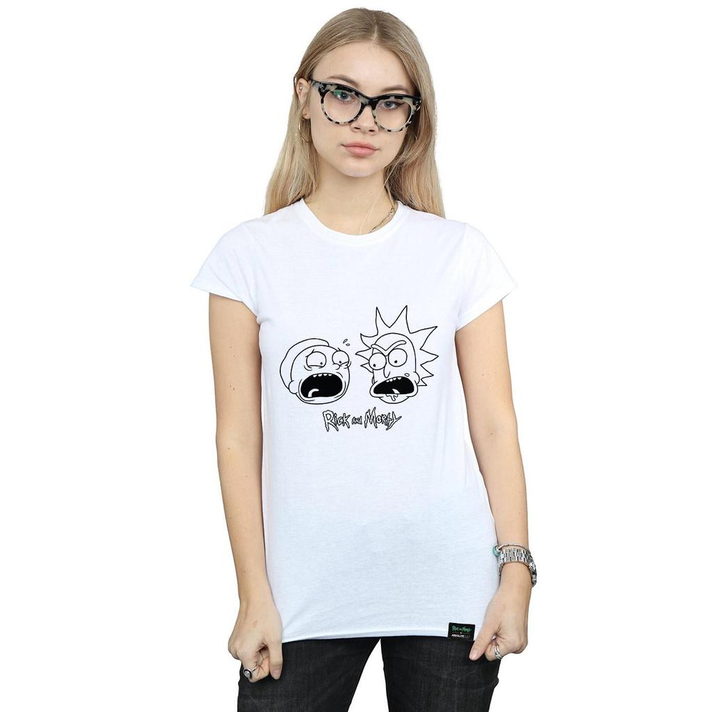 Rick And Morty Womens/Ladies Heads Mono Cotton T-Shirt