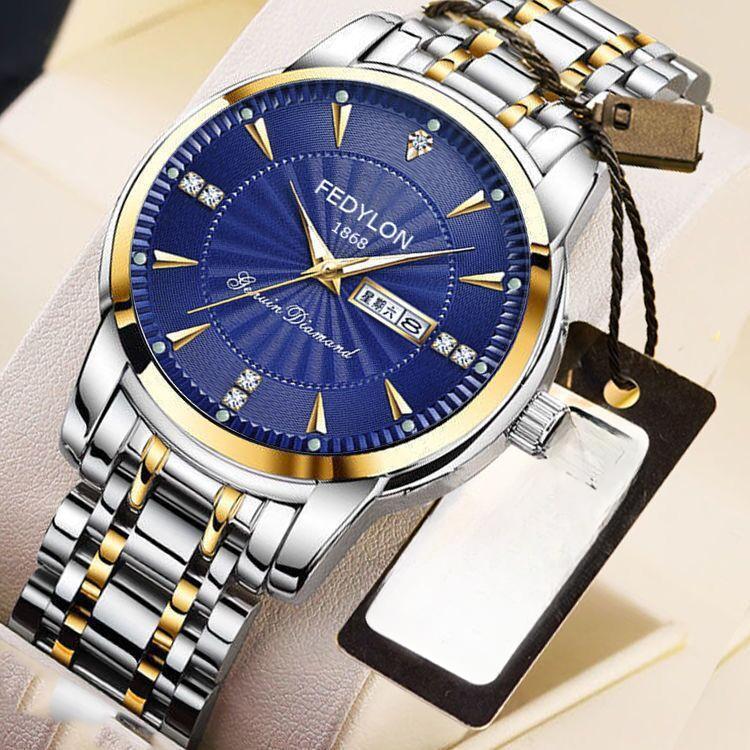 Fortiren Мужские часы Мужские автоматические механические часы Многофункциональные светящиеся водонепроницаемые кварцевые мужские часы