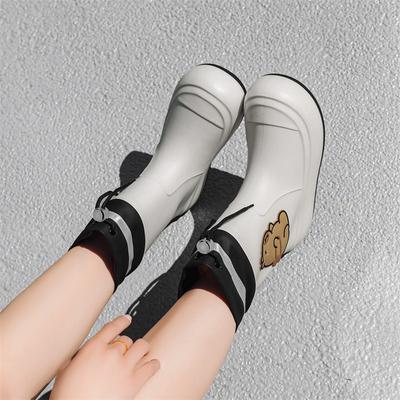 Дождевая обувь новые водные ботинки детские нескользящие резиновые сапоги женские водонепроницаемые бархатные водные ботинки короткие нескользящие водные ботинки женские