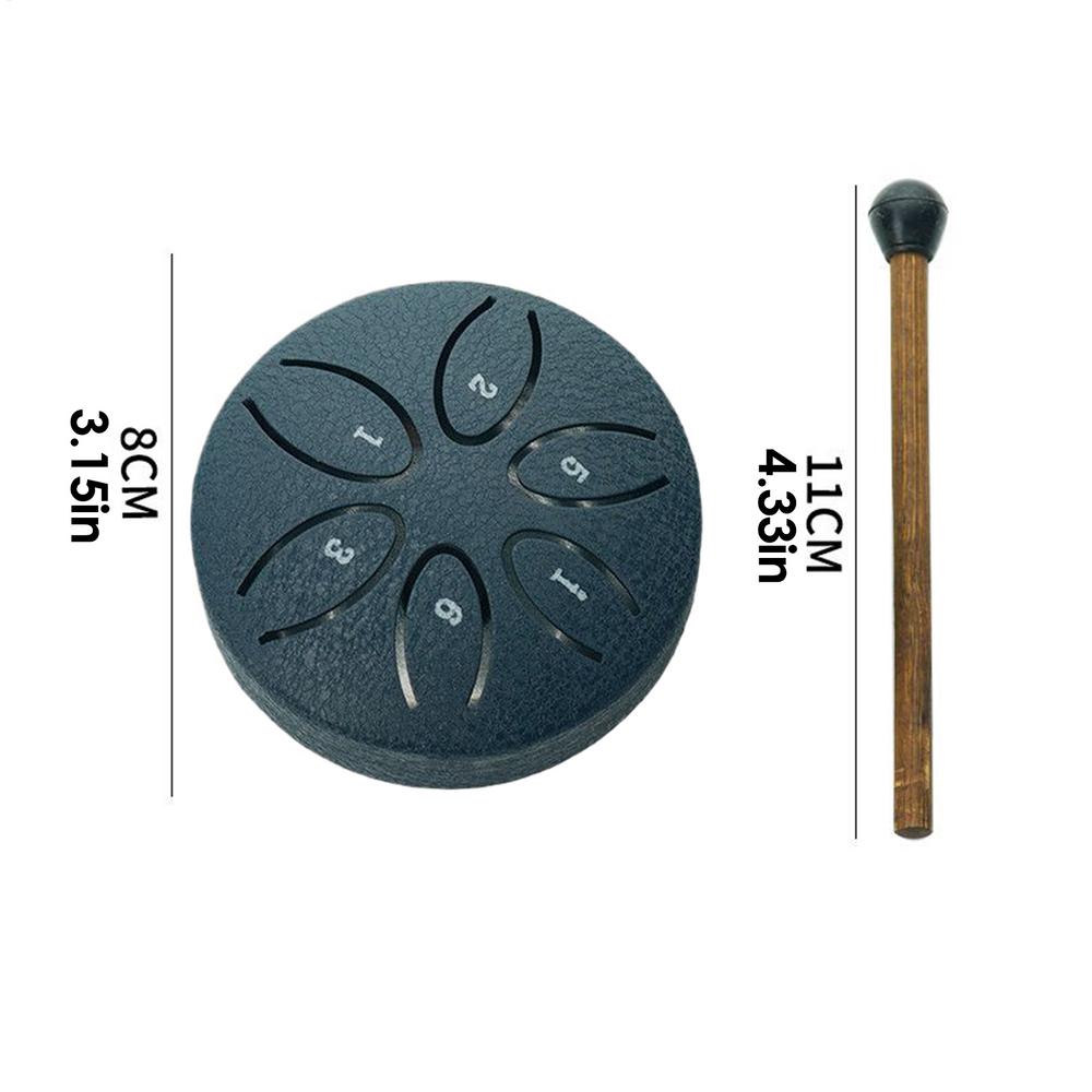 Дождевой барабан для улицы 3 дюйма 6 нот Стальной язычковый барабан для улицы Образовательный Целительный Музыкальный инструмент для начинающих Школа