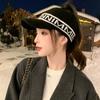 Hat Women's Fashion Alphabet Rabbit Hair Knitted Wool Hat Winter Warm Fleece Thickened Outdoor Cold Protection Sports Hat Tide