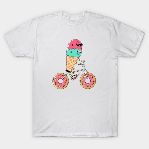 T Shirt Women Donut Bicycle Harajuku Print Kawaii Tshirt Summer Short Sleeve Female T-Shirt Top Tee