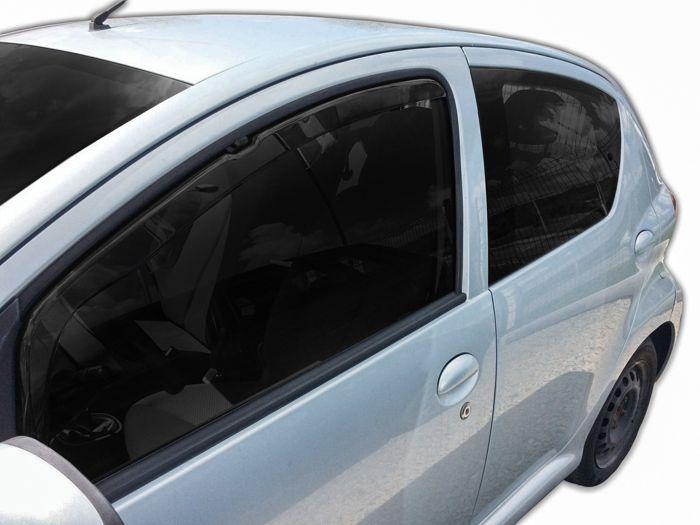 Déflecteurs d'air - JJ-AUTOMOTIVE - Toyota Aygo 5D - 2005-2014 - 2 pièces - Noir/Fumé