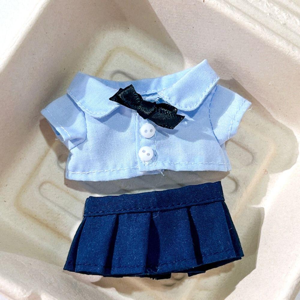 Soft 10cm Doll Clothes Necktie Blouse Skirt Suit Portable Cotton Stuffed Doll Accessory Children