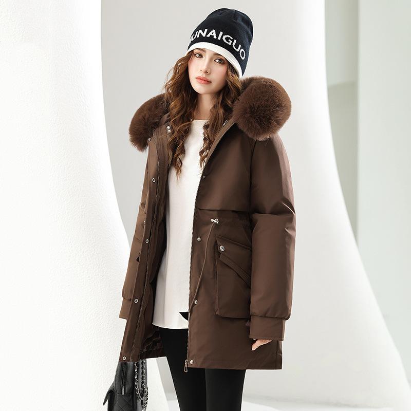 Одно платье три варианта носки живой съемный пирог преодолеть женскую новую термохлопковую одежду хлопковое пальто новый пирог преодолеть