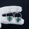 Красивые серьги в форме сердца с изумрудными камнями, серьги из стерлингового серебра 925 пробы, серьги-подвески ручной работы в стиле бохо из серебра, подарок на День матери